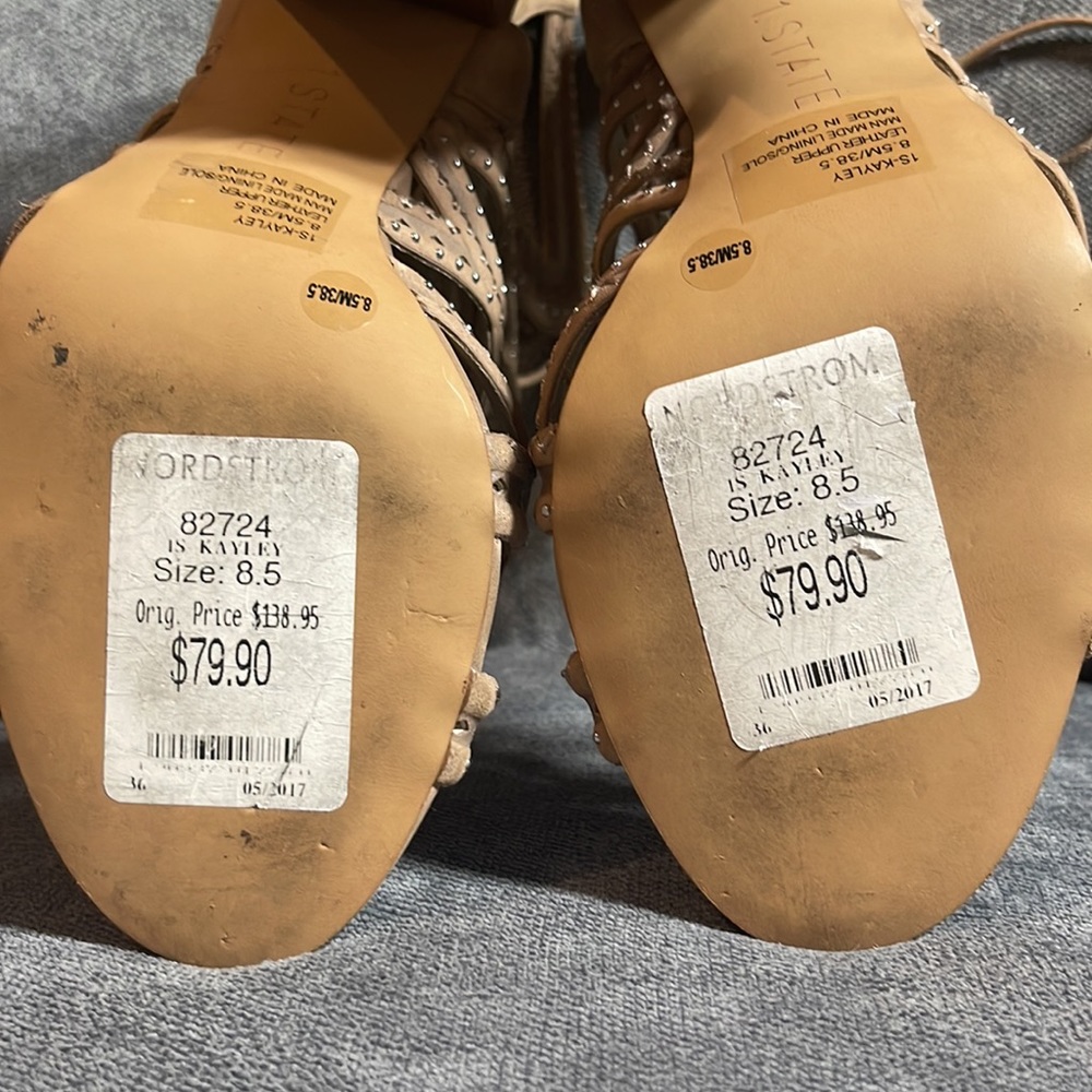 Nordstrom strapy lace up sandal booties heals - Picture 4 of 4